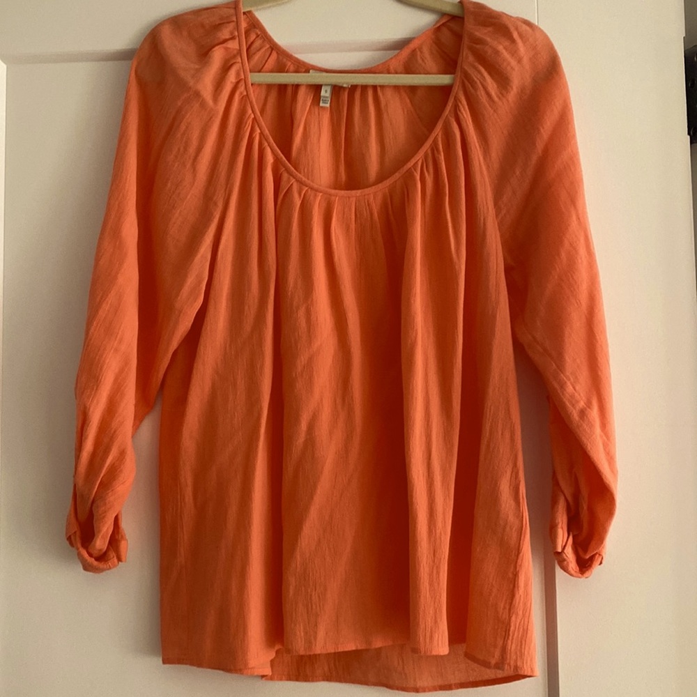 Joie coral pleated blouse in size small